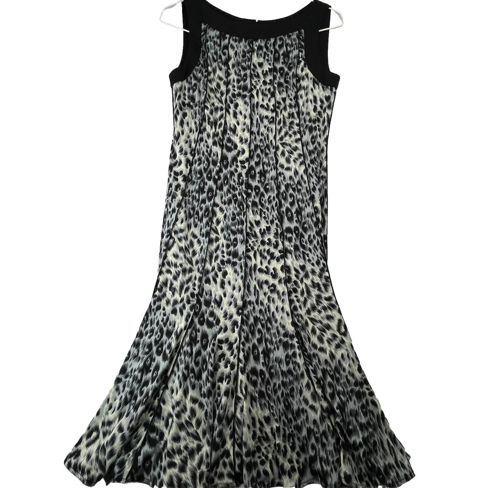 Sandra Darren Leopard Print Maxi Dress Women's Size 6 Sleeveless Flowy - Picture 8 of 16